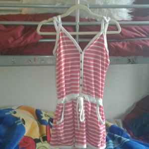 Pink and white romper